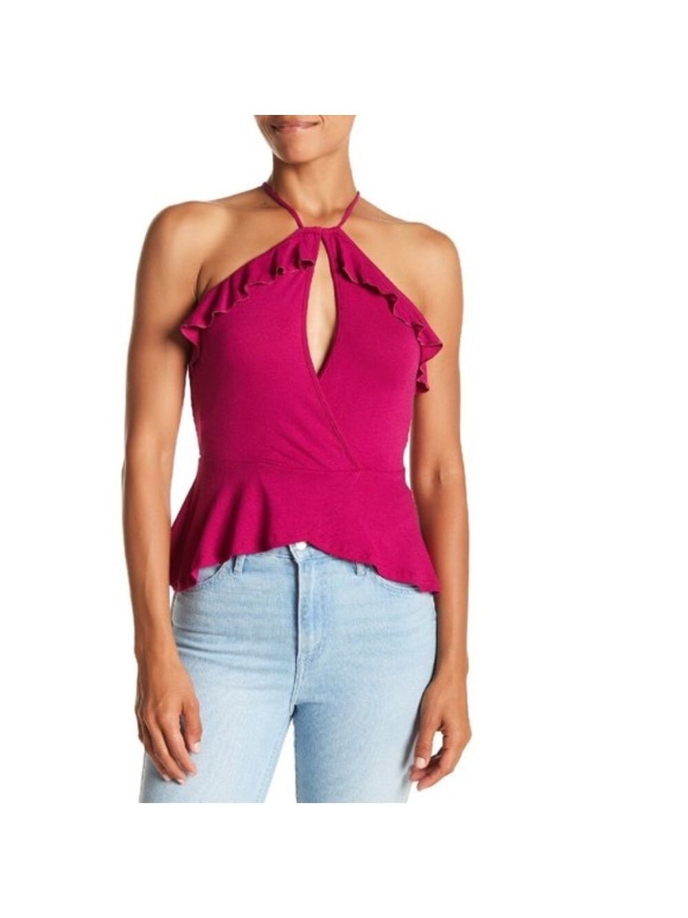 HIATUS Flounce Front Keyhole Tank Top